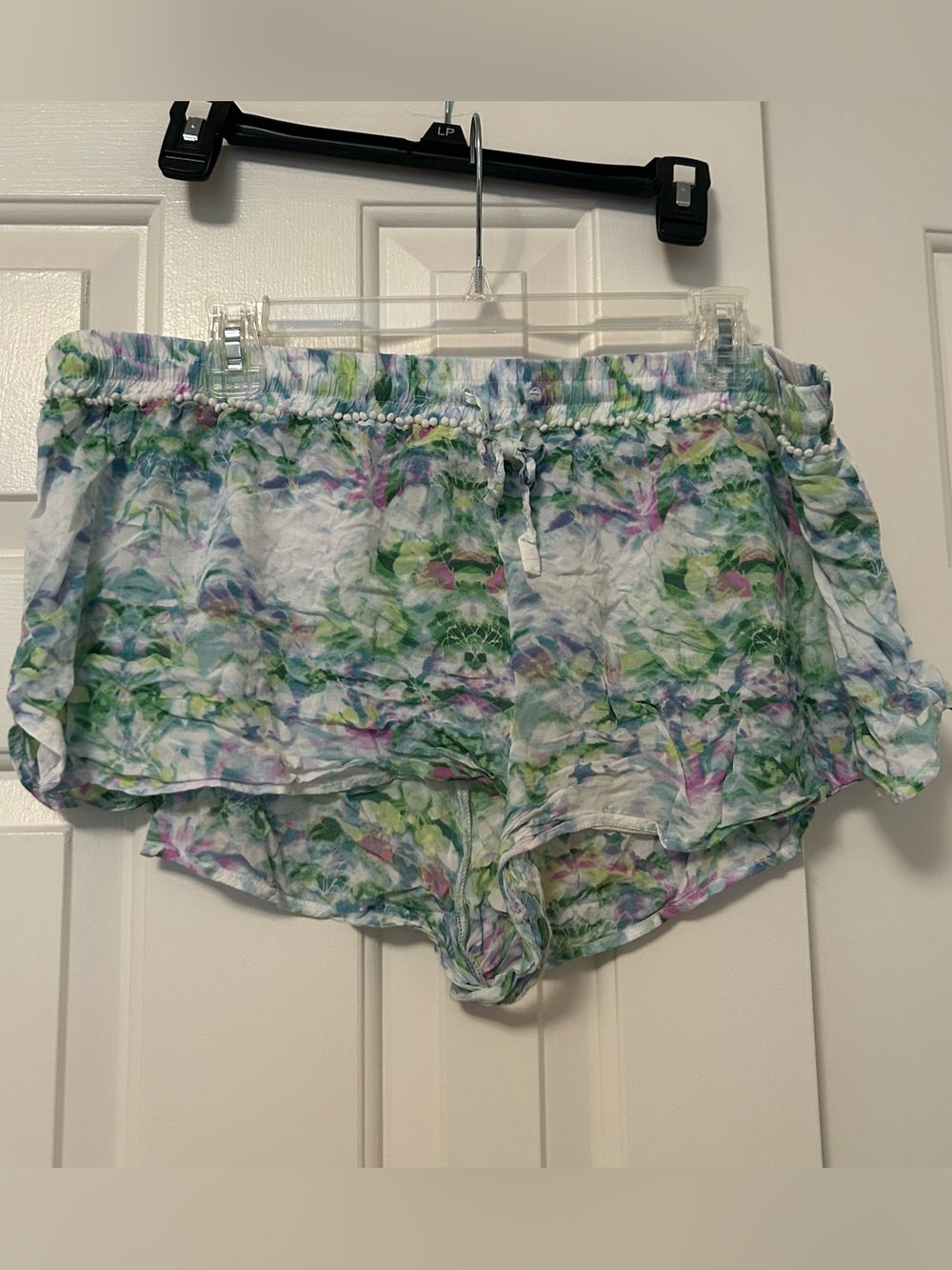 Victoria's Secret Soft Watercolor PomPom Pajama Lounge Shorts Women's Size XL